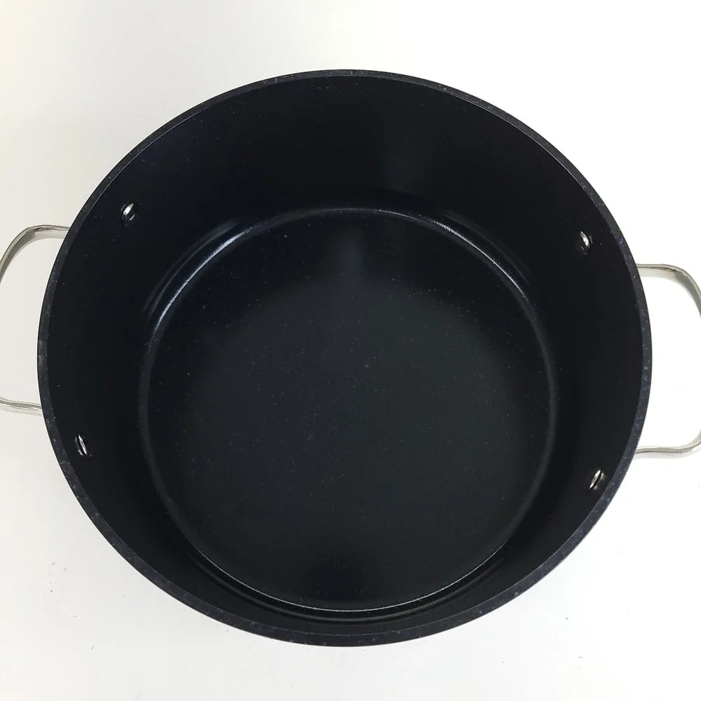 NuWave Duralon Blue 5 Qt. Ceramic Non-Stick Gray Stock Pot with Glass Lid
